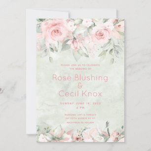Blushing Roses Wedding Invitation Suite