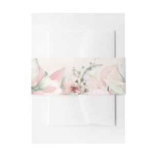 Blushing Roses Wedding Invitation Suite Belly Band