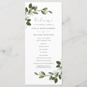 Blushing Sprigs Wedding Program Programme