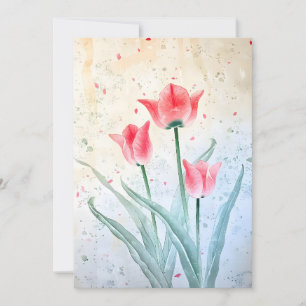 Blushing Tulip Elegance Holiday Card