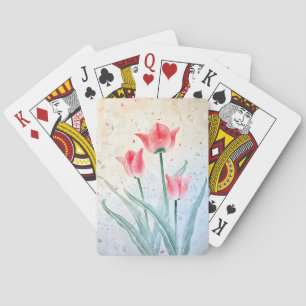 Blushing Tulip Elegance Playing Cards