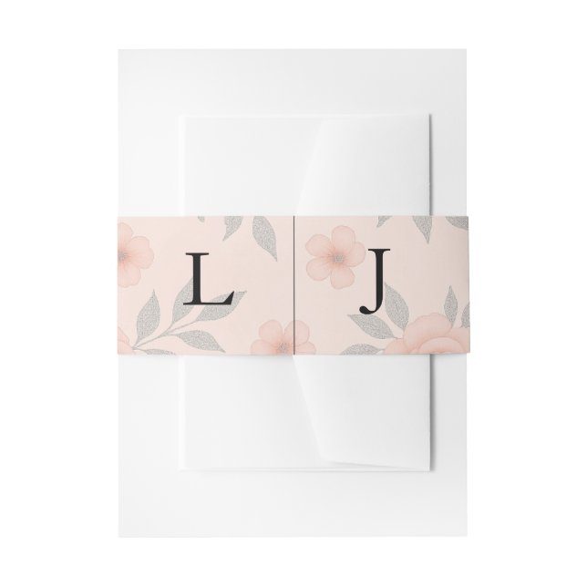 Blushing Vows Wedding Invitation Belly Band (Front Example)