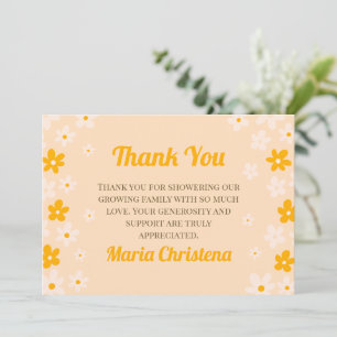 Blushing Wildflower Garden Baby Shower Thank You Card