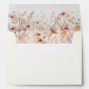 Blushing Wildflowers Wedding Envelope