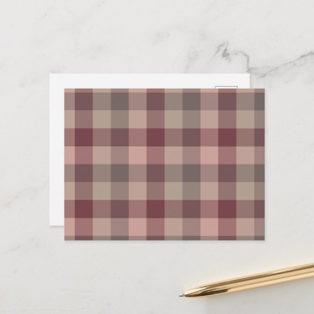 Blushwood plaid announcement postcard (Front/Back In Situ)