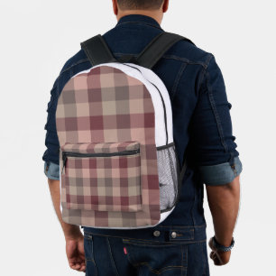 Blushwood plaid printed backpack