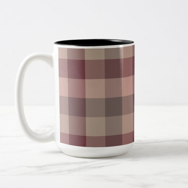 Blushwood plaid Two-Tone coffee mug (Left)