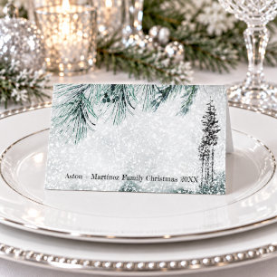 Blustering Winter Storm Guest Seating Place Card