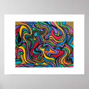 Blustery Day-Abstract Acrylic Painting Poster