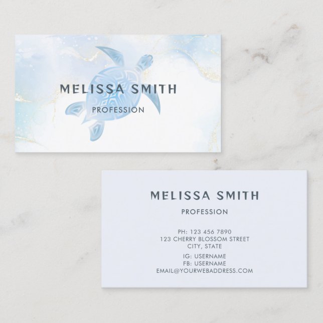 Blut Gold Turtle Business Card (Front/Back)