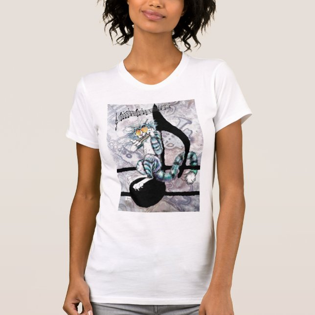 Bluz Babe “BluzKat on Note” Basic Tee (Front)