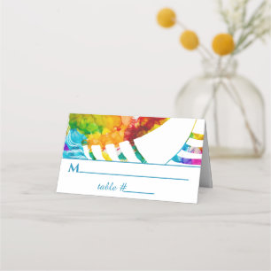 BM Bar an Bat Mitzvah Colourful Tallit Place Cards