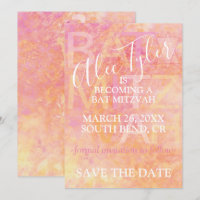 BM Bar Bat Mitzvah Simply Subtle Save The Date