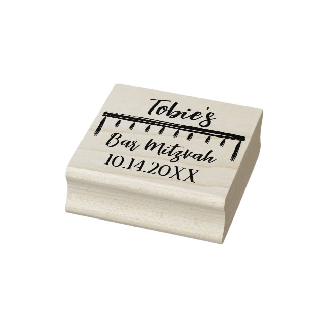 BM Bar or Bat Mitzvah Tassels Rubber Stamp (Stamp)