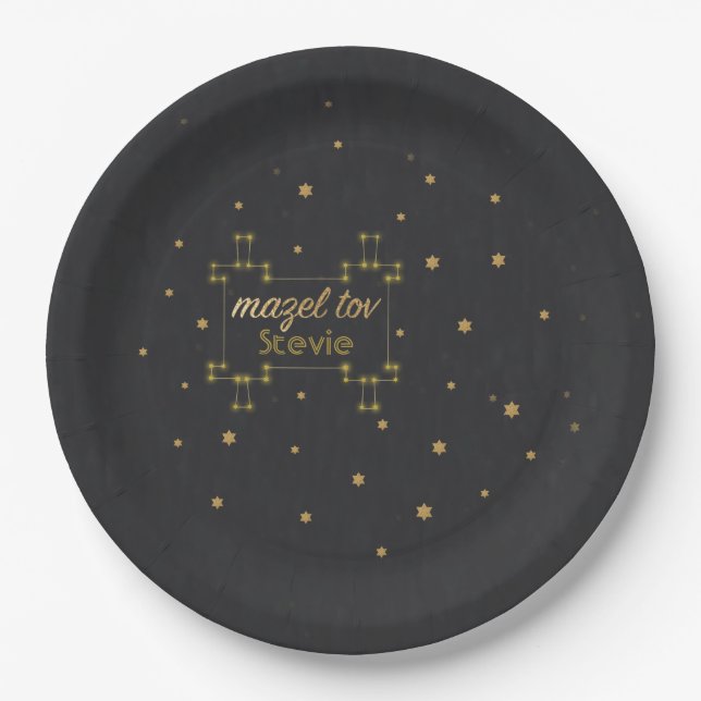 BM Bar or Bat Mitzvah Torah Paper Plate (Front)