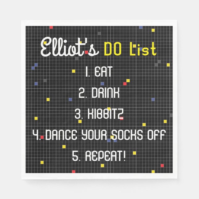 BM Bat Bar Mitzvah Game On Napkin (Front)