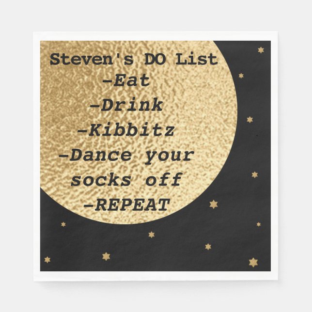 BM Bat Bar Mitzvah Space Out of this World Napkin (Front)