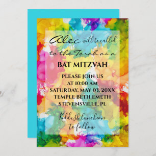 BM Bat Bar Mitzvah Splash of Colour Invitation