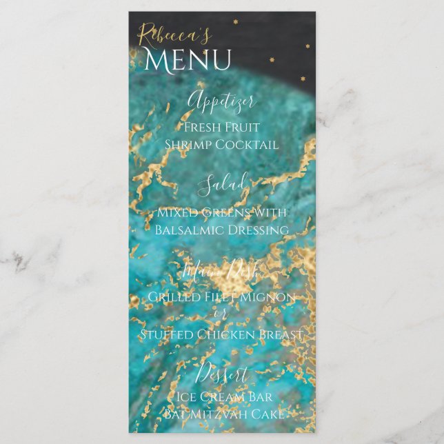 BM Bat or Bar Mitzvah Out of this World Menu (Front)