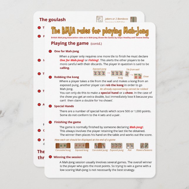 BMJA rules card – Playing the game  (2) (Front/Back)