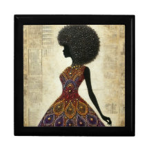 BMSC AfroCentric Wooden Jewellery Keepsake Box 
