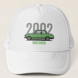 BMW 2002 Mint Green Classic Car T-Shirt Trucker Hat