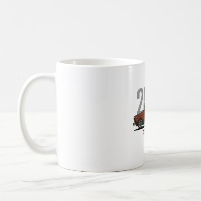 BMW 2002 Sienna Braun Classic Car Coffee Mug (Left)