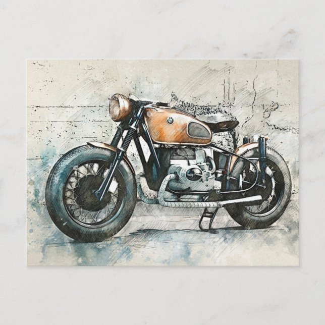 BMW Classic Motorcycle Postcard (Front)