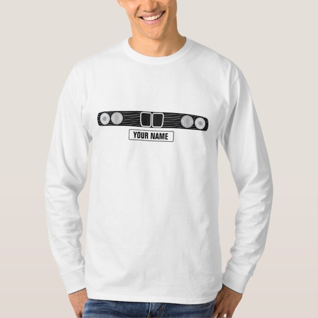 BMW E30 front with number plate T-Shirt (Front)