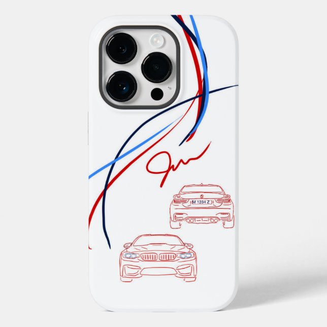 BMW M3/M4 Stripes iPhone 14 Case (Back)