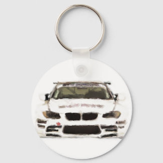 BMW M3 Racing Car Hand Painted Art Brush Template Key Ring