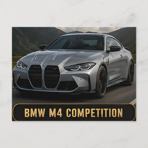 BMW M4 Competition Modern Performance Sports Car Postcard