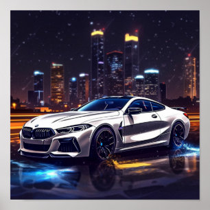 BMW M850 Luxury Sports Car Art Poster