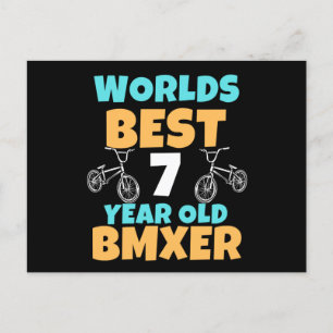 BMX 7 Year Old Birthday Party Costume Postcard