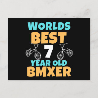 BMX 7 Year Old Birthday Party Costume Postcard