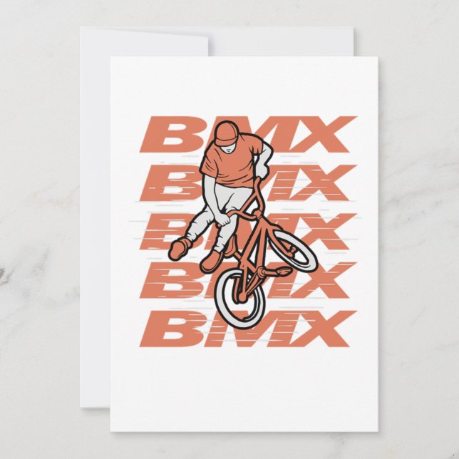 BMX Bike Biker Extreme Sport Mountain Bike Gift Invitation (Front)