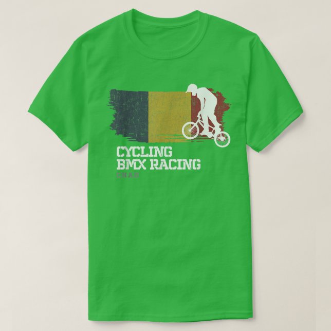 BMX Bike Chad Flag Biking Cycling Racing BMX  T-Shirt (Design Front)