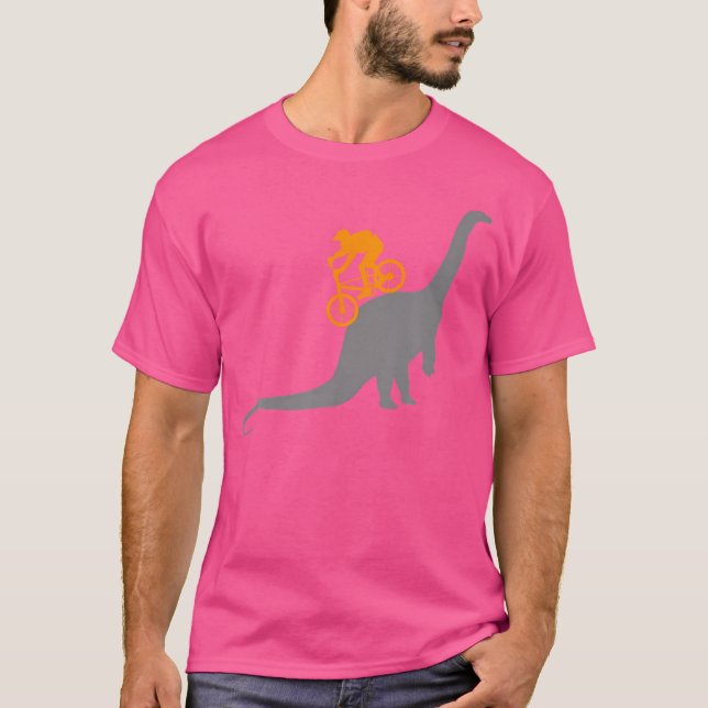 Bmx Bike Comic Dinosaur Bicycles Cycling Biking Ra T-Shirt (Front)