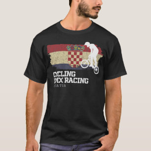 BMX Bike Croatia Flag Biking Cycling Racing BMX 2 T-Shirt