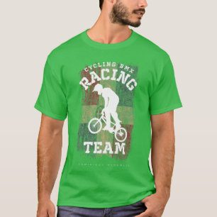 BMX Bike Dominican Republic Flag Biking Cycling Ra T-Shirt