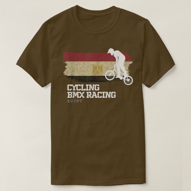 BMX Bike Egypt Flag Biking Cycling Racing BMX 334 T-Shirt (Design Front)