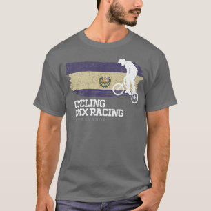BMX Bike El Salvador Flag Biking Cycling Racing BM T-Shirt