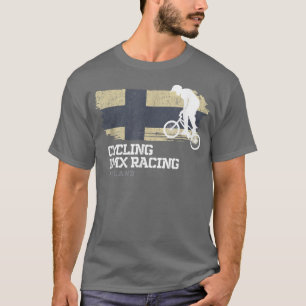 BMX Bike Finland Flag Biking Cycling Racing BMX 34 T-Shirt
