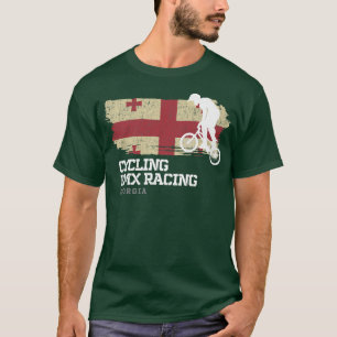 BMX Bike Georgia Flag Biking Cycling Racing BMX 3 T-Shirt