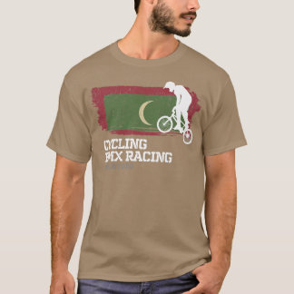 BMX Bike Maldives Flag Biking Cycling Racing BMX T-Shirt
