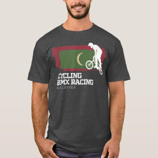 BMX Bike Maldives Flag Biking Cycling Racing BMX  T-Shirt