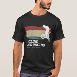 BMX Bike Netherlands Flag Biking Cycling Racing BM T-Shirt