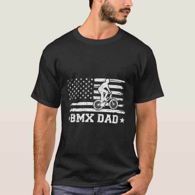 Bmx Bike Rider American Flag Bmx Dad Father'S Day T-Shirt (Front)