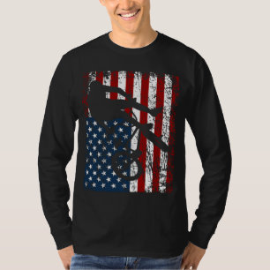 BMX Bike Rider BMX Bike America USA Flag T-Shirt