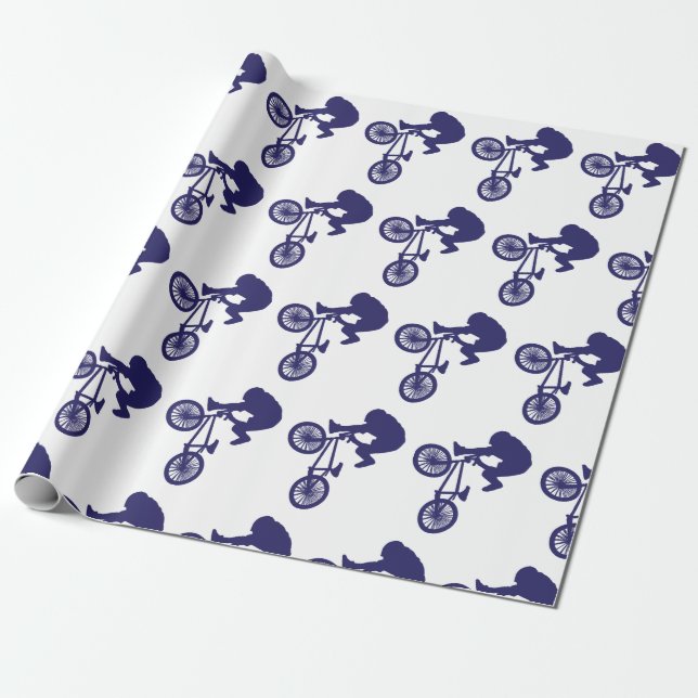 BMX Bike Rider Wrapping Paper (Unrolled)